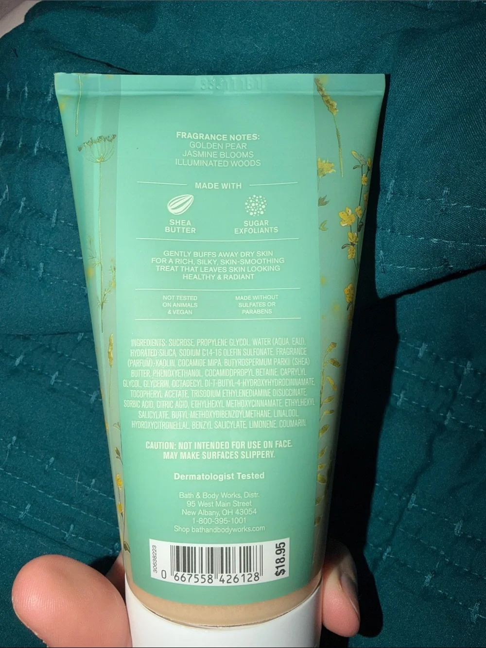 Bath & Body Works Chasing Fireflies Body Scrub - Mint Green with Gold Accents - Picture 2 of 3